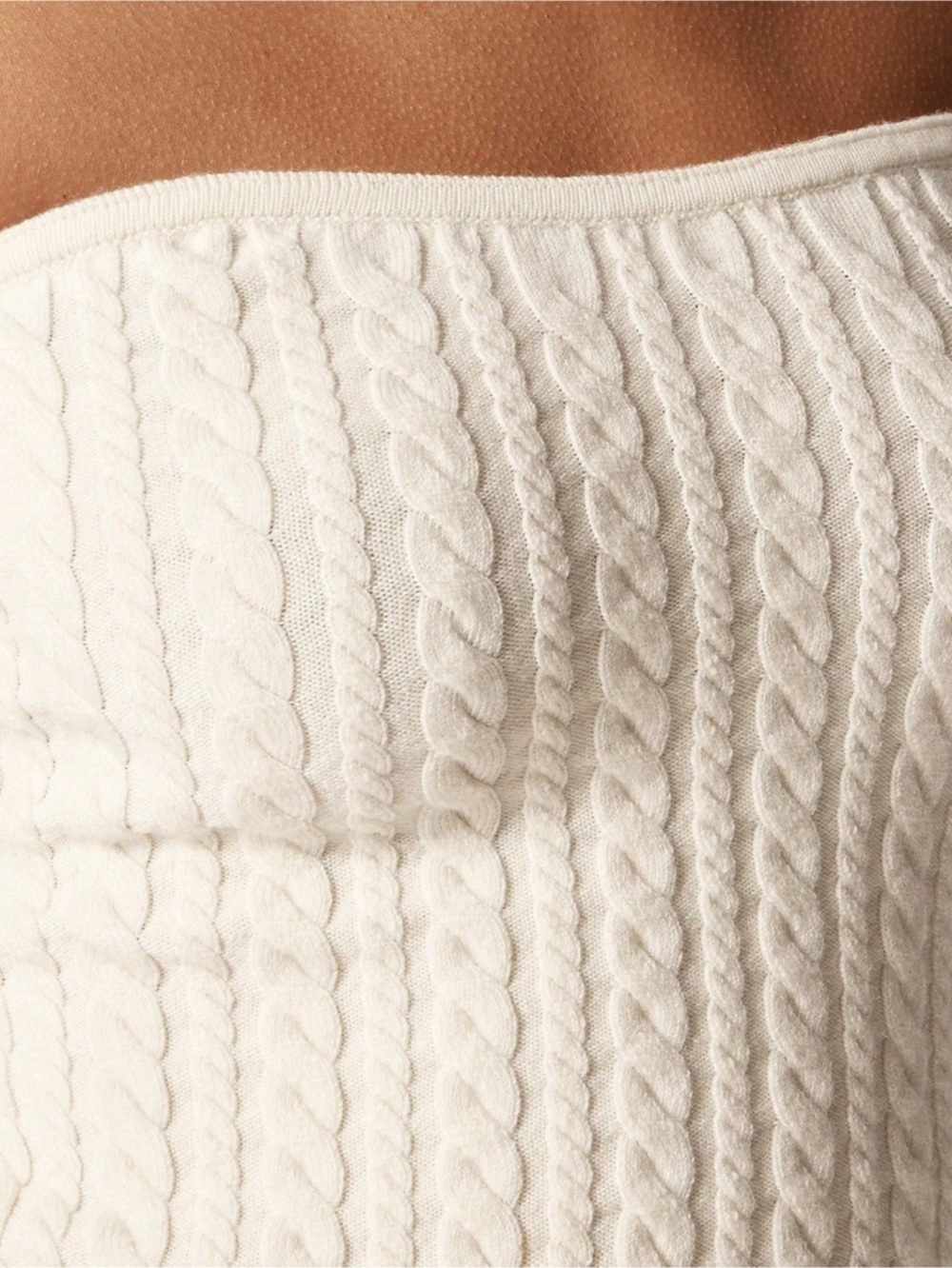 J.Crew Cable-knit tube top in merino wool in White - Picture 4 of 5